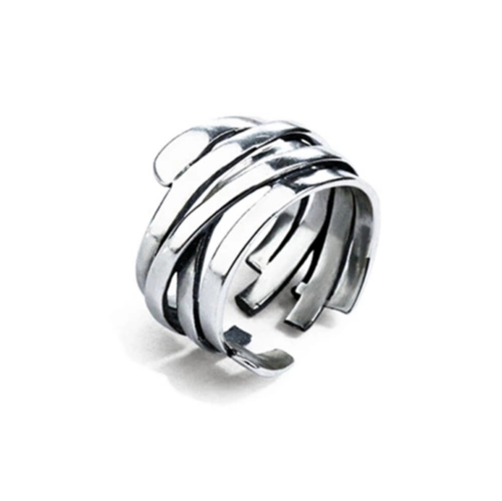 New 925 Silver Multi-Layer Large Open Finger Ring - image 6